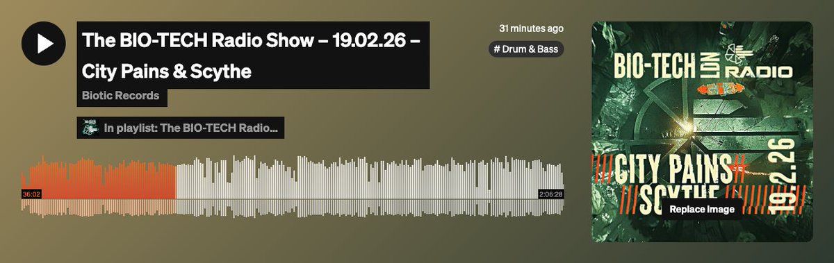 BioticRecords's tweet photo. The latest episode of BIO-TECH Radio was hosted by CITY PAINS &amp; SCYTHE.

The full 2 hour, uninterrupted live set is now mastered and up on Soundcloud, ready to inject some BASS into your weekend!

LISTEN HERE: https://t.co/werDXOvYkC https://t.co/kL1EnPEaH2