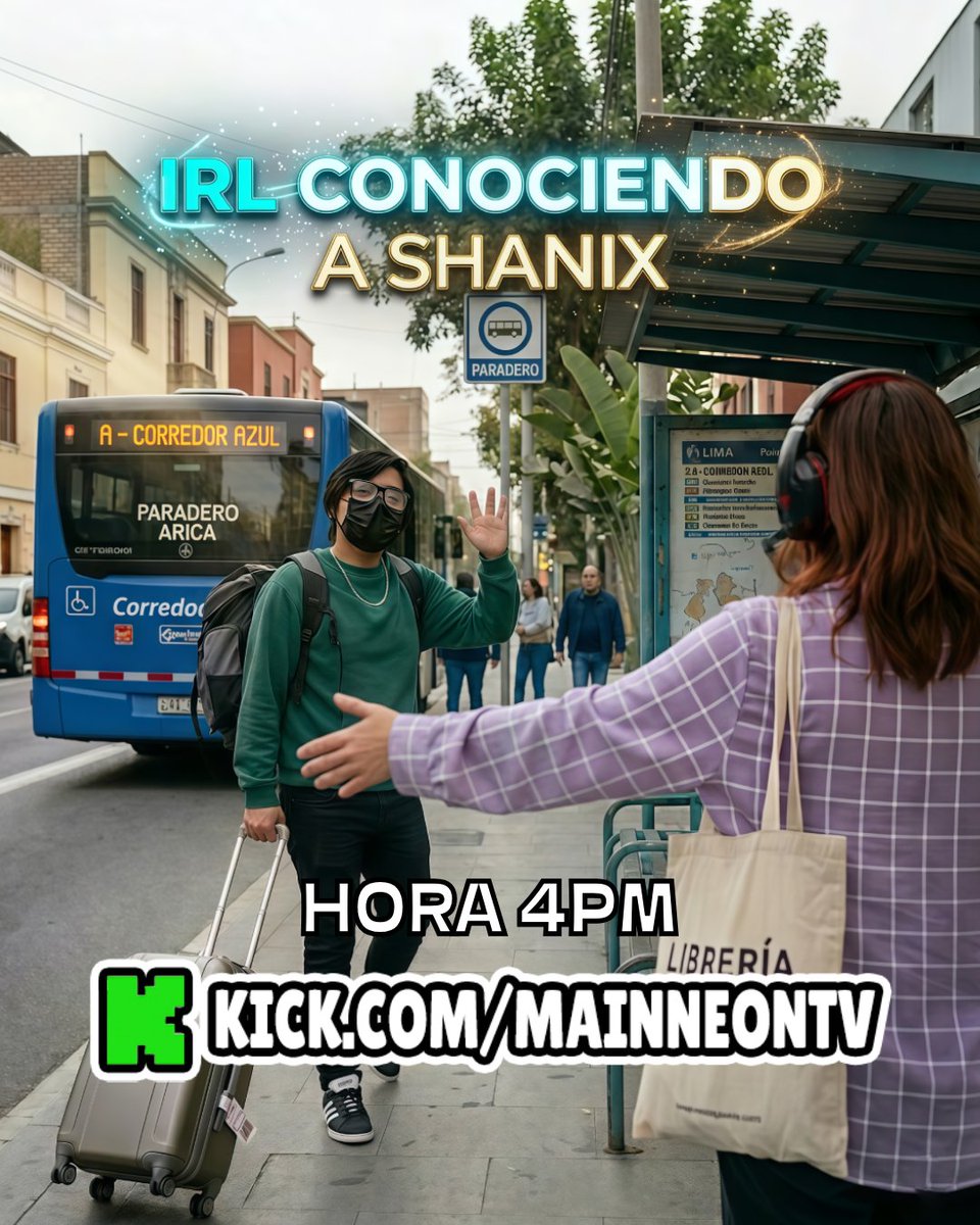 🔥💀 IRL VIAJANDO A CONOCER A Shanix 💀🔥
El arco de Shanix.. 🩷

Colaboracion con: <a href="/shanix_moon/">•|Shanix_Moon|•</a> 🩷
🕓 4:00 PM
🟢 EN KICK 👉 kick.com/MainNeonTV

#IRL #PERU #PERÚ #LIMA #KICK #KICKPERU #KICKPERÚ #IRLENVIVO #STREAMER #parodia #humor #ñaarick #viajar #viaje