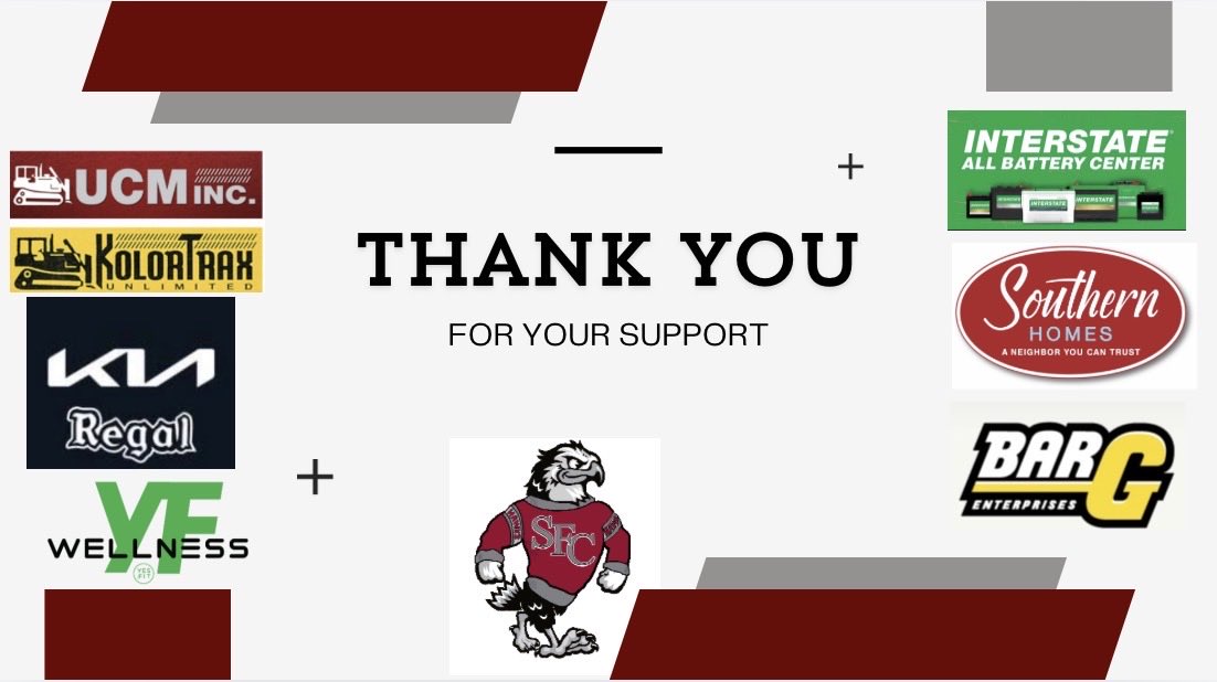 SFCHawksBSB's tweet photo. Game Day for Hawks Baseball! SFC takes on Cambridge Christian -first pitch tonight has been moved up to 6pm  
Thank you to our sponsors UCM Inc, Kia Regal, Interstate Batteries, Bar G Enterprises, Southern Homes, and YF Wellness for supporting our program. #LetsGoHawks https://t.co/EChEseJctq