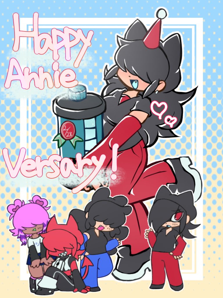 アニーバーサリーだッッ‼️‼️‼️🥳🥳🥳❤️🖤❤️🖤❤️🖤
アニーﾁｬﾝこれからも大好きだ〜〜〜〜〜〜‼️‼️‼️‼️‼️

 #hazyriver  #fnfannie  #anniefnf