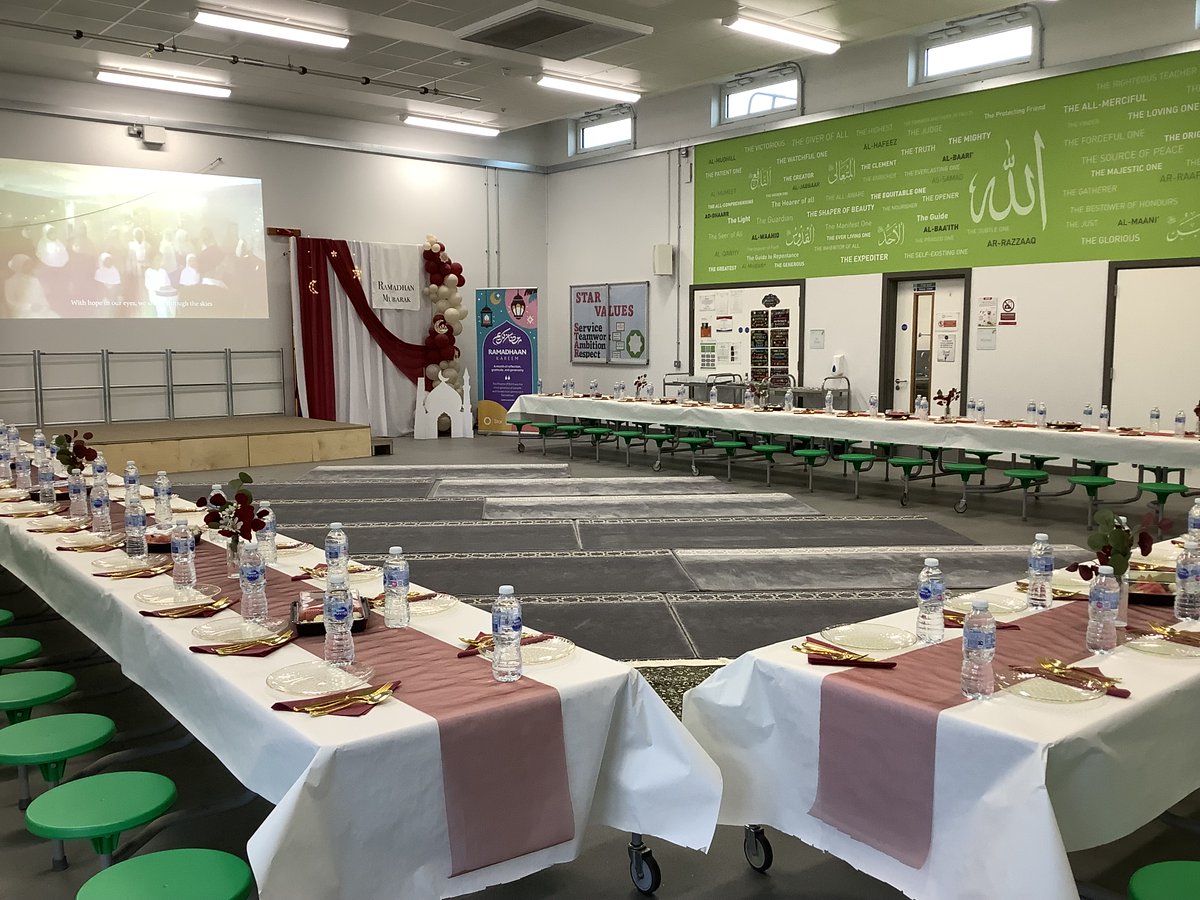 olive__preston's tweet image. We are ready to welcome our amazing Year 6 children to our special Iftaar event. Thank you so much to our wonderful staff for giving up their time to make this happen. #Ramadhaan2026 #Excited #CreatingMemories #Year6 #Service #Teamwork #Ambition #Respect #WeAreSTAR