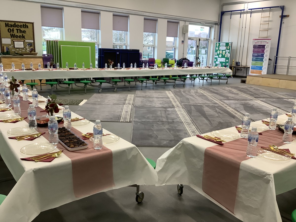 olive__preston's tweet image. We are ready to welcome our amazing Year 6 children to our special Iftaar event. Thank you so much to our wonderful staff for giving up their time to make this happen. #Ramadhaan2026 #Excited #CreatingMemories #Year6 #Service #Teamwork #Ambition #Respect #WeAreSTAR