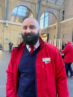 RMTunion's tweet photo. Annila Saghir, Lead RMT Equality Representative for LNER, presenting colleagues with their 10-year service to union badges at Kings Cross.
#JoinRMT https://t.co/wRE2zgir89