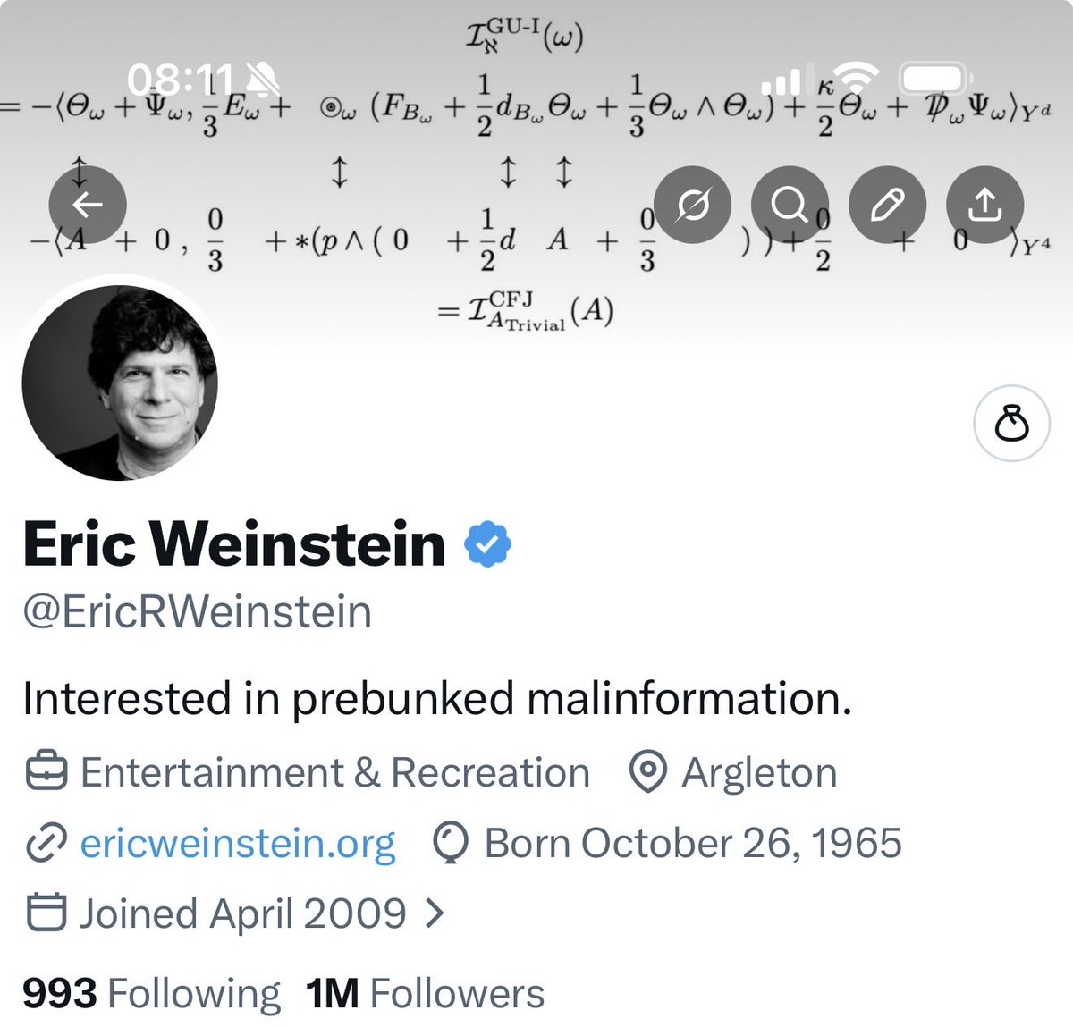 Eric Weinstein tweet media