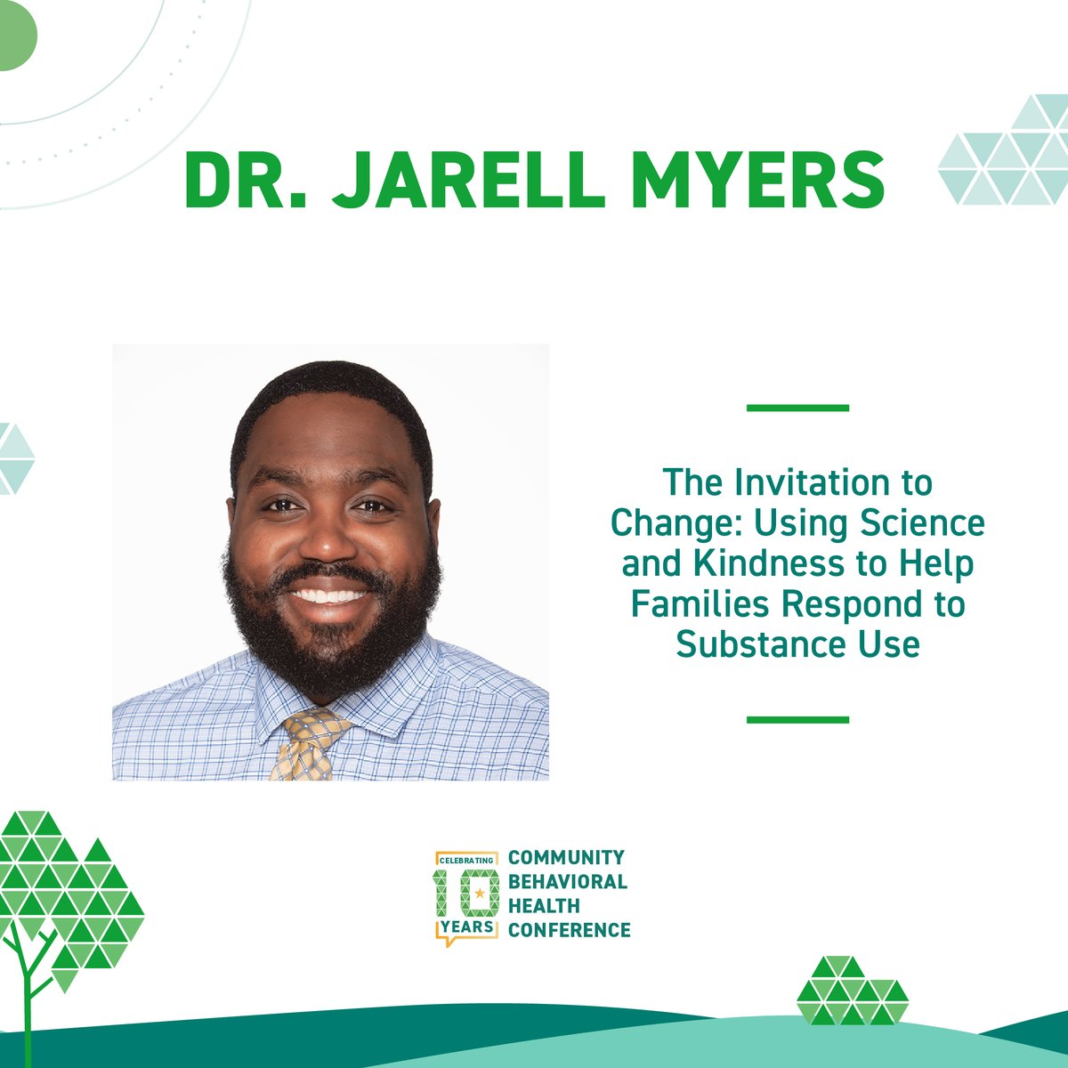 One more month until the #2026CBHC begins! Take the opportunity to learn from mental health professionals, like Dr. Jarell Myers, who will be delivering his presentation entitled, “The Invitation to Change: Using Science and Kindness to Help Families Respond to Substance Use”.
