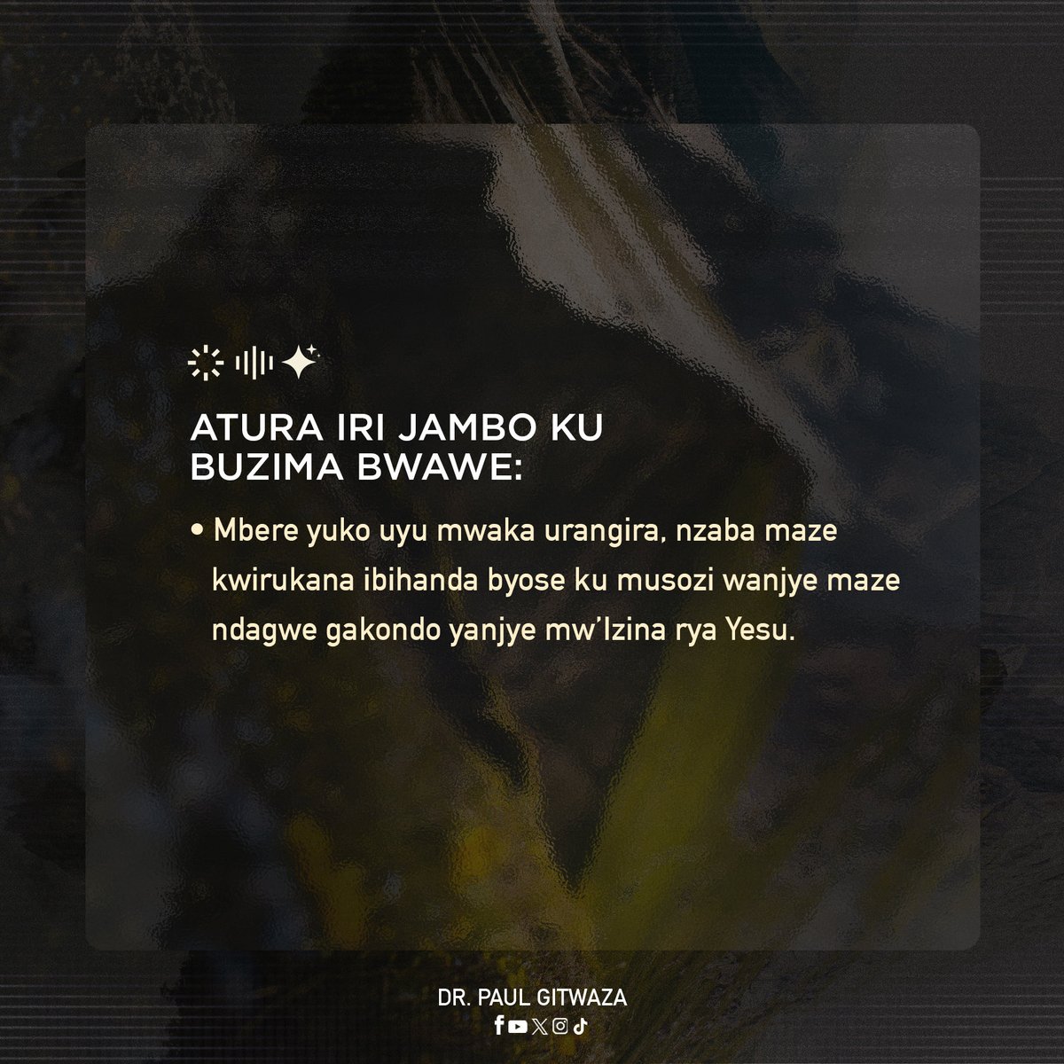 PaulGitwaza's tweet photo. Nshuti yanjye, ndagusabira ngo uzasobanukirwe umusozi wawe. Icyo gihe nibwo ibintu bizagenda neza, kandi uzanesha abihaye kwigarurira umusozi wawe muburyo butemewe; nibwo amahirwe azagukurikira.

My friend, I pray that you discover your mountain. Things will run smoothly, and you will defeat those who have illegally occupied it; then success will follow you.

Mon ami, je prie pour que tu découvres ta montagne. Tout se passera bien, et tu vaincras ceux qui l'ont occupée illégalement; alors le succès te suivra.

Subscribe to AKGC for your weekly newsletter: https://t.co/uHVfcKwCUj