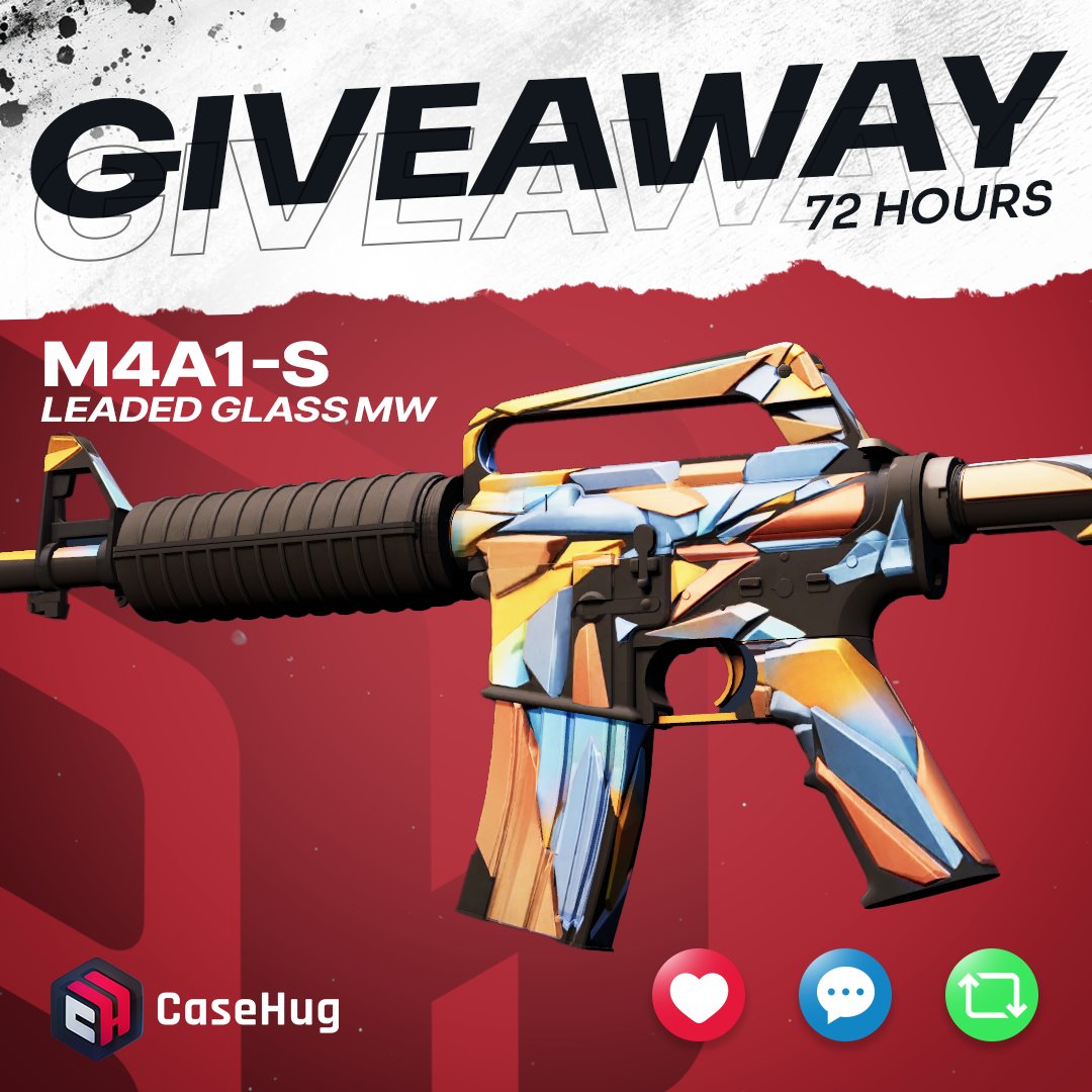 casehugcom's tweet photo. CS2 GIVEAWAY! 🎁
To M4A1-S | Leaded Glass [MW] 🏆

🔹 Follow us
🔹Comment with your Steam ID
🔹 Like 5 last post
🔹 Tag a friend

⏰Giveaway ends in 72 hours!
Best of luck! 🙌

#giveaways #cs2giveaway #CSGOGiveaway https://t.co/wnNMSEqw5H