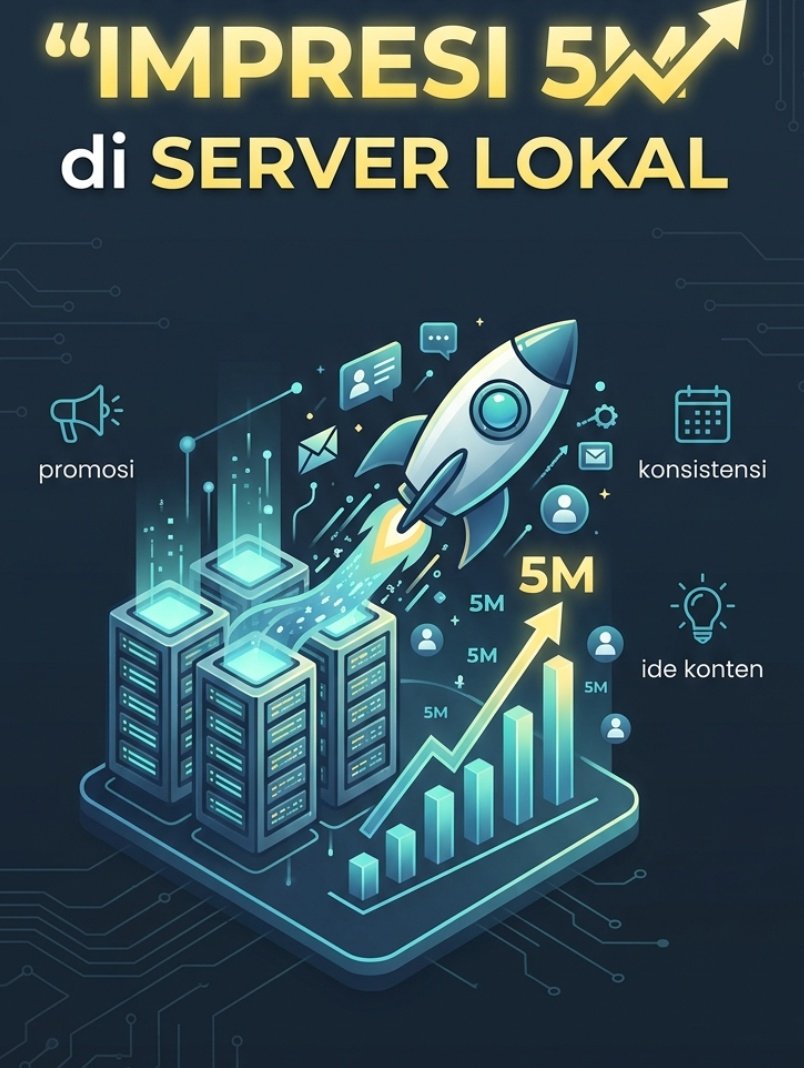 Tips mengejar 5M impresi di server lokal versi gua :

Capek reply server Jepang/US tapi gak bisa naikin impresi secara signifikan, Waspada juga akun kalian bisa kena 🐳🍣.

Coba terapin 10 tips dibawah ini.
Saya saranin baca tweet ini sampai habis!

1. Disarankan untuk men-follow