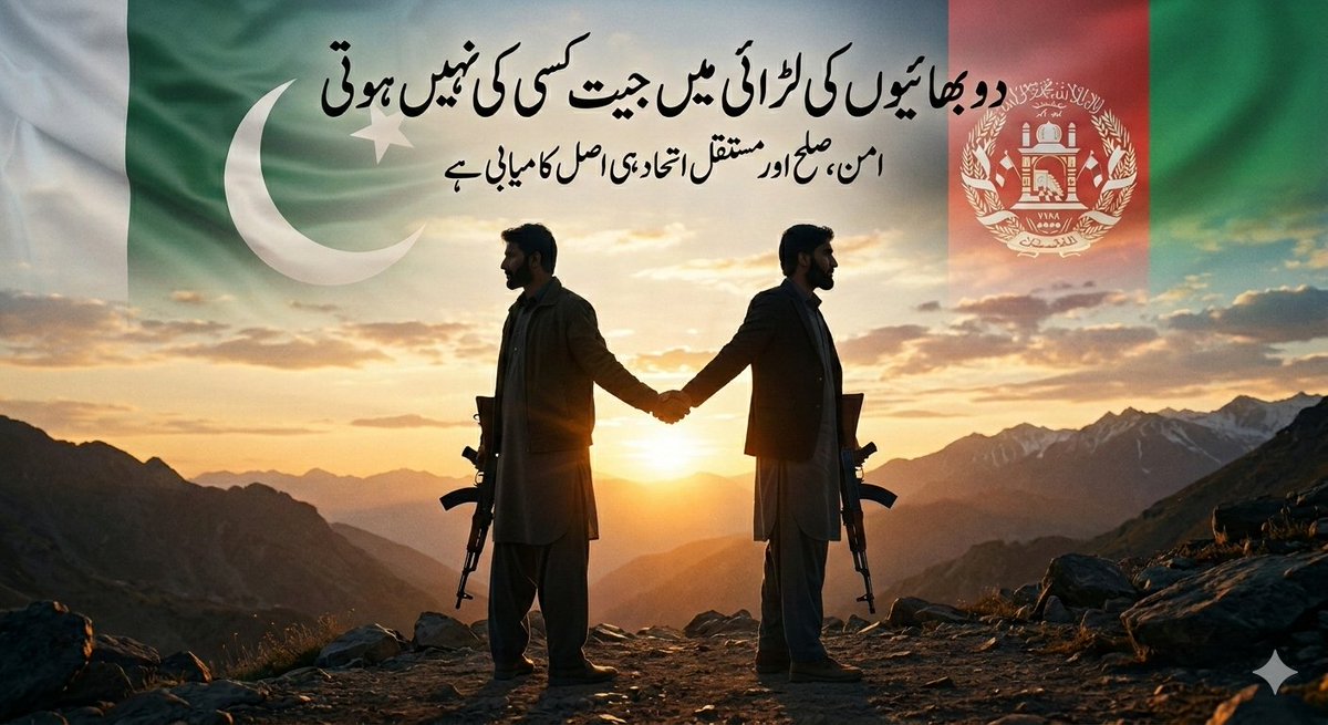 ایک گھر میں اگر دو بھائی آپس میں لڑیں تو چاہے ایک جیت بھی جائے، مگر نقصان دونوں کا ہوتا ہے، اور اصل خوشی دشمن مناتے ہیں۔ ہم دونوں ممالک کے درمیان امن، صلح اور مستقل اتحاد کے خواہاں ہیں۔
#پاکستان #افغانيستان #صلح #PakAfghanWar