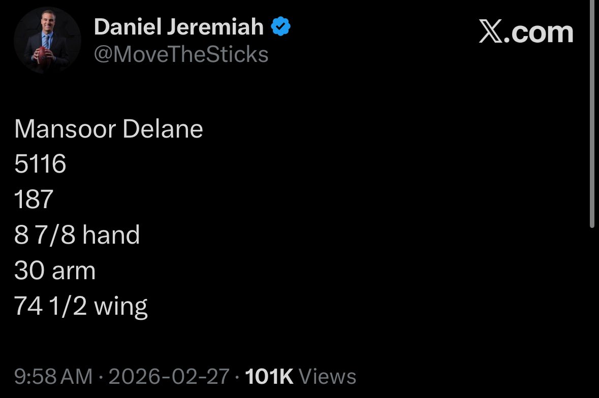 the_real_reason's tweet image. Jermod McCoy and Mansoor Delane’s testing at their pro days just got more interesting for me.

Why?

Because just based on the official measurements from today at the Combine, McCoy is more typical of what GB has drafted when it comes to a corner than Delane is.

Jaire Alexander