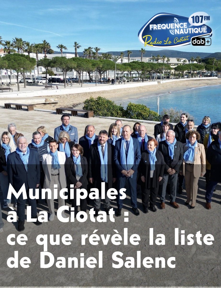 FREQUENCENAUTIQ's tweet photo. Magistrate honoraire, anciens membres des forces de l’ordre…
Municipales à La Ciotat : ce que révèle la liste de Daniel Salenc
➡️ https://t.co/ymAlfnADWG #Municipales2026 #Politique https://t.co/TVXpwgXuWp