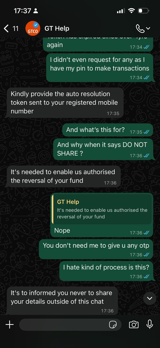 Santameekey's tweet photo. @gtbankhelp197 This is the chat https://t.co/BrlMfA4c4c