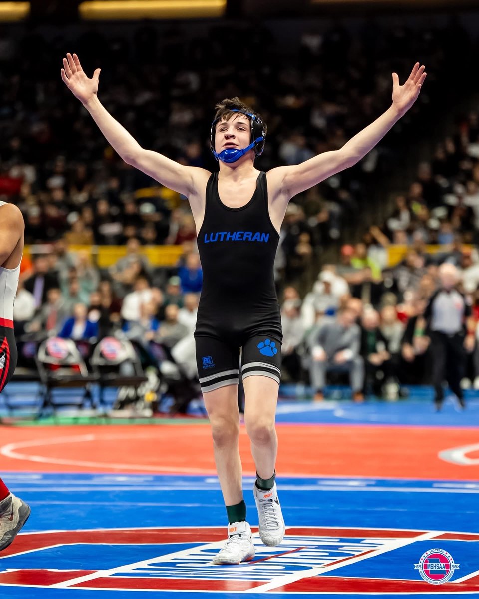 LutheranCougars's tweet image. STATE CHAMP x2!!! 
Congratulations to Sophomore Caleb Dyer on becoming a 2-time Class 2 113 lb State Champion and breaking another school record!
Your dedication, grit, and heart make us so proud! 

#cougarpride #statechamp #wrestling