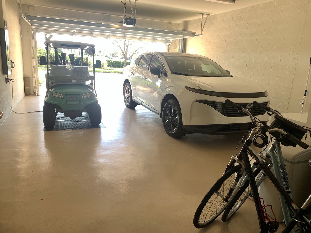 The second car is gone. 
Look at all that space!!