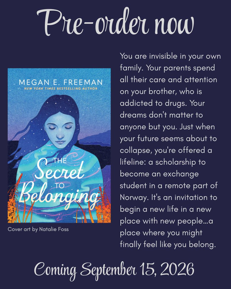 meganefreeman's tweet photo. Behold the stunning cover of my forthcoming YA debut, The Secret to Belonging. Art by Natalie Foss. Releases 9/15.

Pre-order your signed, personalized copy from the Boulder Bookstore:
https://t.co/wGzD5l3f93

@simonteen @EastWestLit @boulderbooks https://t.co/cCGOY8kntp