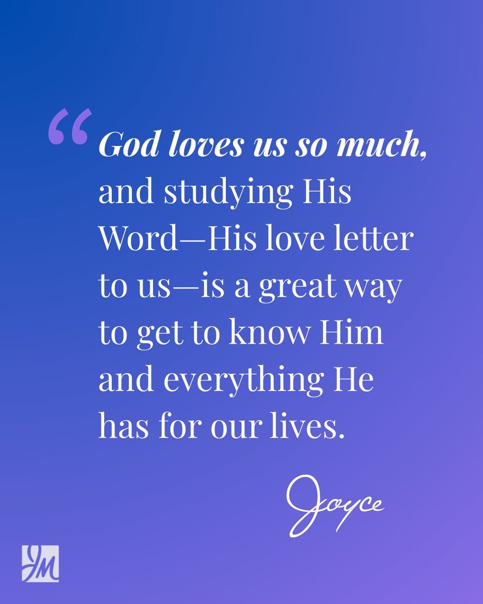 JoyceMeyer's tweet photo. It’s natural to have questions like, How often should I study God’s Word? and How long should I study?

Well, the Bible never tells us how long to study—it just says we’ll be extremely blessed as we regularly study and meditate on the Word (I’ll teach more about meditation on Day 9). But I think it’s helpful to compare studying the Bible—our “spiritual food”—to the way we provide our bodies with natural food.

Just as our bodies absolutely require food to live, we also absolutely require God’s Word to grow, mature, enjoy our lives and follow God’s plan for our future. God loves us so much, and studying His Word—His love letter to us—is a great way to get to know Him and everything He has for our lives.