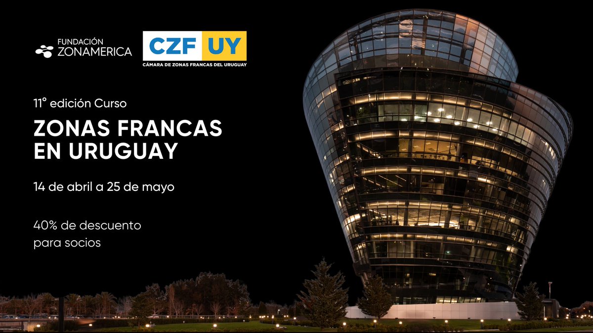 czfuy's tweet photo. 11ª edición del Curso “Zonas Francas en Uruguay”, organizado por Fundación Zonamerica. Actualización en marco jurídico, tributario y aduanero, Pilar 2, fiscalidad internacional, normativa operativa y casos prácticos.
🗓 14/4 al 28/5 | Modalidad híbrida
🎯 Socios #CZFUY: 40% OFF https://t.co/24O8OVt5QU