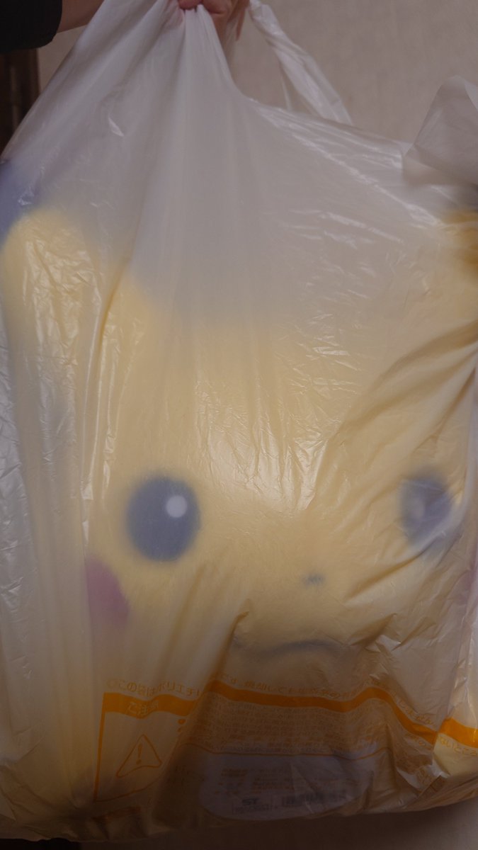 これはレジ袋からスケスケになったピカチュウ でっかくてかわいいね😭😭
