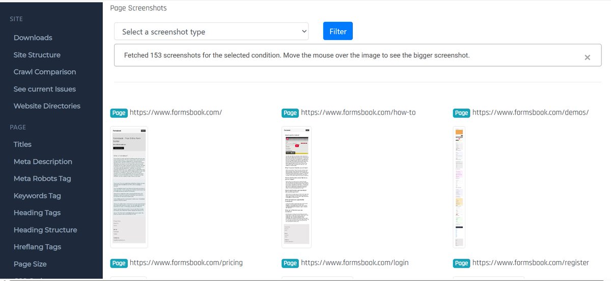 WebsiteCrawler8's tweet photo. New feature: Automatic screenshots during crawls – perfect for visual testing, debugging rendering issues, archive proof, or comparisons. Every crawled page can now come with its visual snapshot. 
Try it today → https://t.co/zV7xrrWe92  
#WebCrawling #WebDev #Testing #Automation https://t.co/YaPvhV9xxL