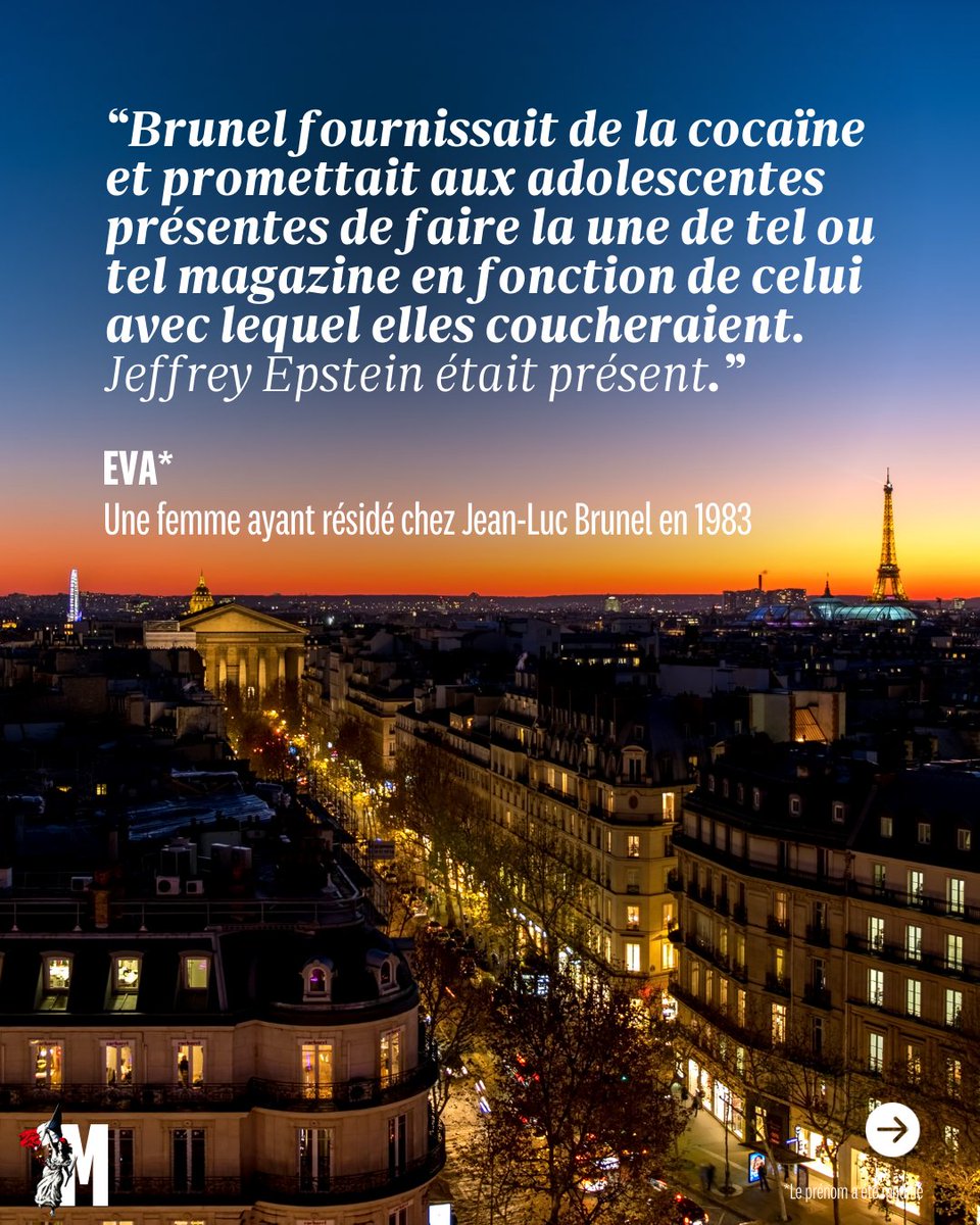 MarianneleMag's tweet photo. “Paris était la plaque tournante d’une forme de traite de jeunes femmes.” L’affaire Epstein et sa jumelle française, l’affaire Brunel, lèvent le voile sur plusieurs décennies de pratiques sordides dans le monde du mannequinat.👇
https://t.co/Rs6hmhXsXZ @Valdiguie https://t.co/NSYChFGZRX