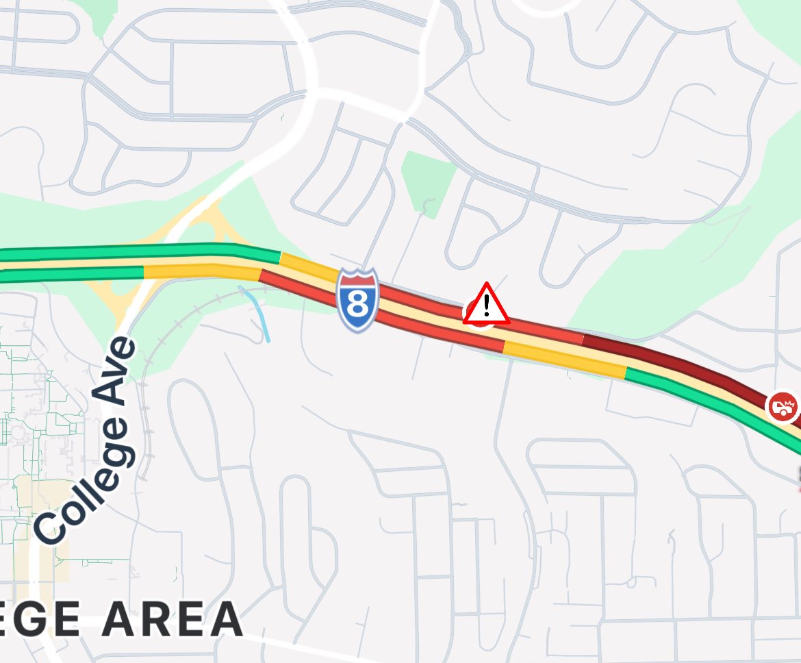 ⚠️TRAFFIC ALERT⚠️
A multi-vehicle traffic collision has left lanes blocked on westbound 8 at College Avenue.