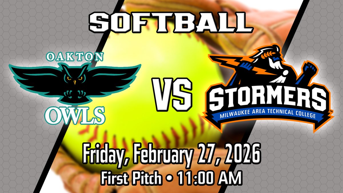 MATC_Athletics's tweet photo. MATC Softball🆚 Oakton College
🥎MATC Invitational🥎
📍: Des Plaines, IL (The Dome at the Parkway Bank Sports Complex)
⏰: 11:00AM
📺:https://t.co/S0gJKp9QHT #ProudToBeMATC #StormersStrong #WeAreTheStorm #GirlsOfSpring https://t.co/p0wPqvYWER