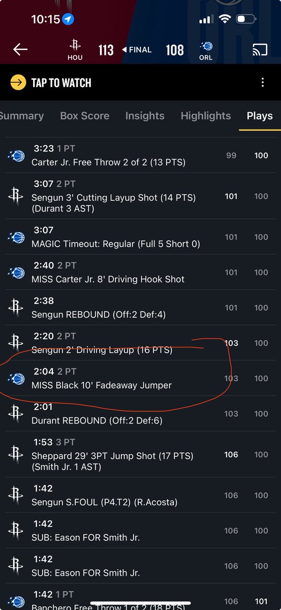 NRevader's tweet photo. @nbastats hey could yall re check wendell carter jr rebounds from last night https://t.co/qmltygOt8U