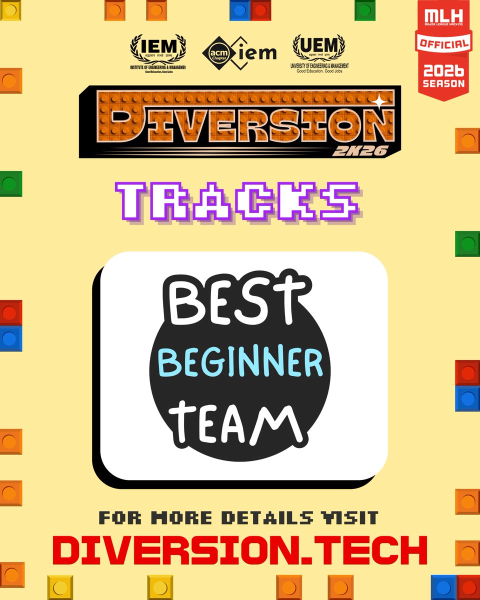Diversion2K27's tweet photo. Presenting to you Best Beginner's Team and Best All Girls' Team Track.
#diversion2k26 https://t.co/PCm9ItMcYQ
