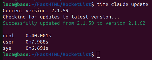 lgswitter's tweet photo. Is it just me, or are Claude Code updates slowing down? https://t.co/iffEoU3W1B