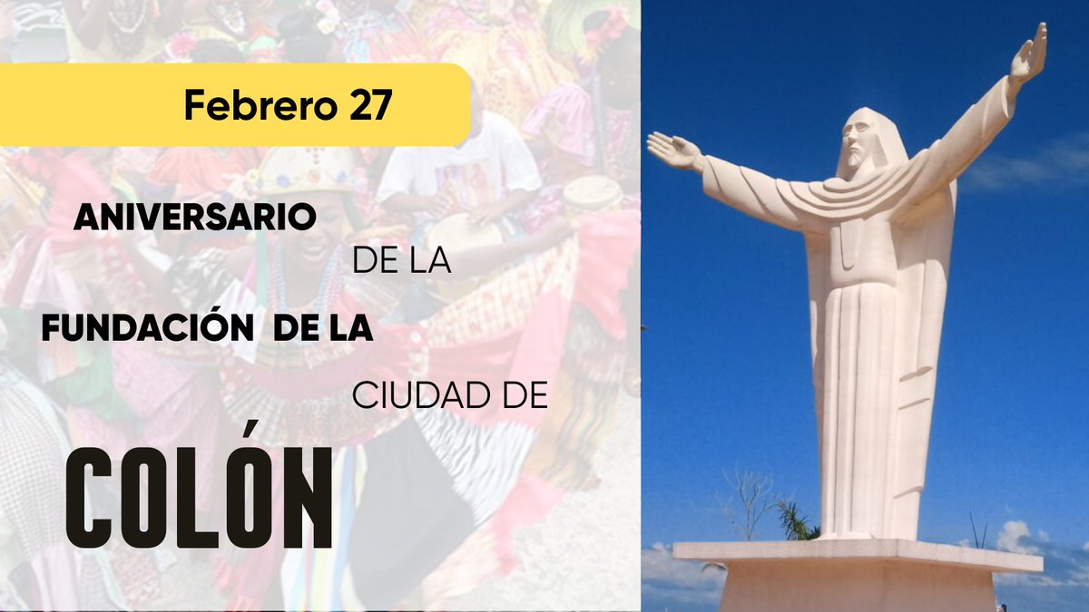 APACRETO's tweet photo. ¡174 años de la ciudad de Colón!
Hoy celebramos a la hermosa ciudad de Colón, puerta  del Atlántico y punto estratégico para el desarrollo económico y  logístico de nuestro país.
¡Feliz aniversario Colón!
#27defebrero #aniversariodecolón #Panamá #Apacreto https://t.co/yiKlW1EwDJ