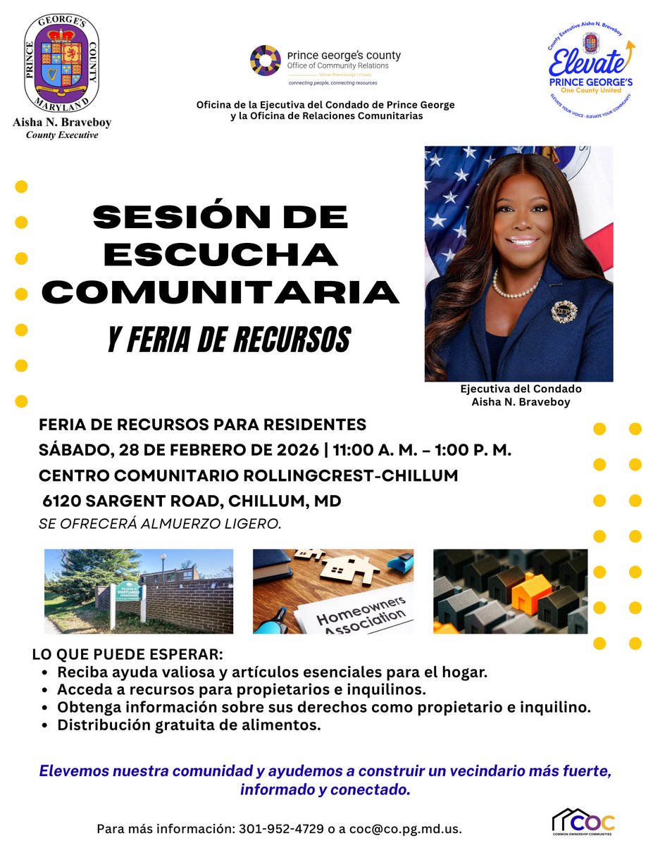 This Saturday, Prince George's County Office of the County Executive and the Office of Community Relations are hosting a community listening session and resource fair dedicated to helping the residents of Marylander Condominiums.