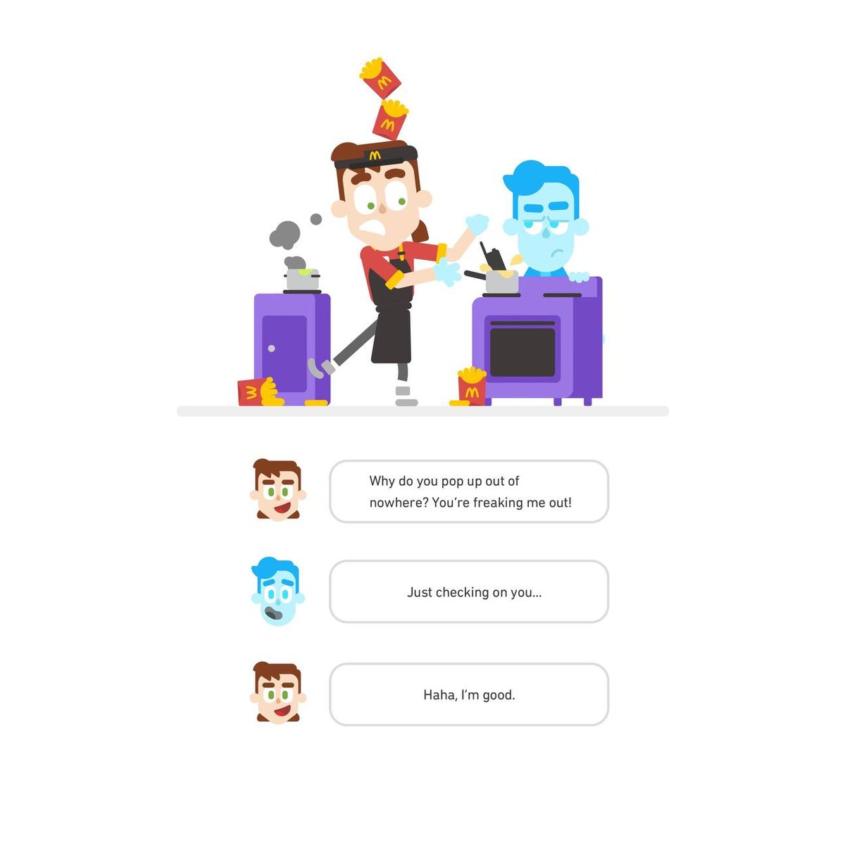 Studio__Phoenix's tweet photo. The Chinese fandom surprised us with a whole series of artworks made as a full-on collab between My Student Spirit and Duolingo - the language-learning app…

Hmm, how much faster do you think you’d learn English if it were taught by Elijah… or maybe Antony?

#mystudentspirit https://t.co/vsgc9OhY4q