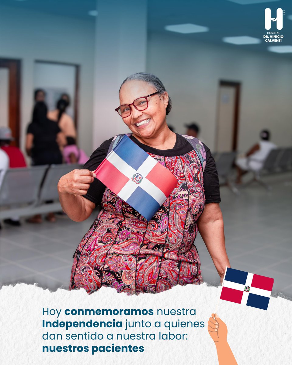 HCalventiRD's tweet photo. 🏥 En el marco del Día de la Independencia Nacional, el Hospital Calventi conmemoró esta fecha junto a los pacientes que acudieron hoy a consulta. https://t.co/uCQQ96X9Gt