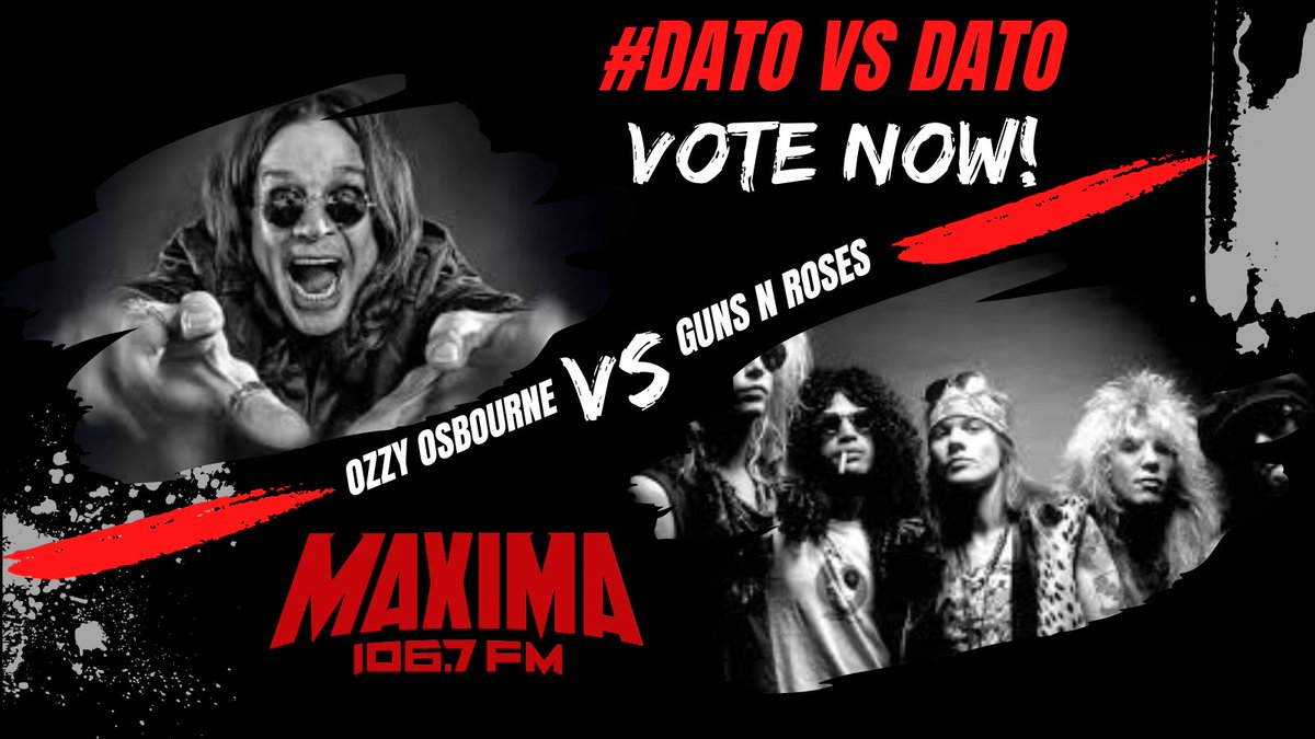 🇺🇸 DATO 🆚 DATO
🔥 Ozzy Osbourne 🆚 Guns N’ Roses
👍 LIKE = Ozzy
🔁 REPOST = GNR
📌 Ozzy: Vocalista original de Black Sabbath y voz de “Crazy Train”. Miembro del Rock &amp; Roll Hall of Fame.
📌 GNR: Appetite for Destruction es el debut más vendido del rock (+30M).
¿Príncipe de las