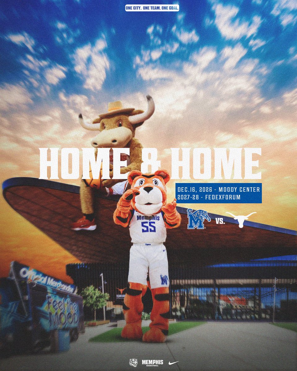 National stage energy 🤝

The Tigers will play the Longhorns in Austin with a return game at FedExForum. 

📰 gotigersgo.me/4aIuSjm