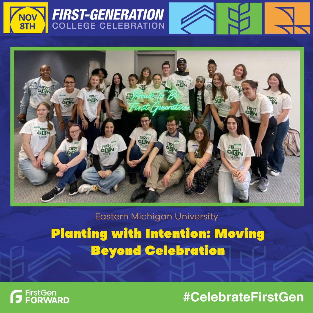 FirstgenForward's tweet image. Even a football game became an opportunity to #CelebrateFirstGen when Eastern Michigan University reached out to its rival to plan an event for First-Gen College Celebration. Read more: bit.ly/fgcc-blog-east…