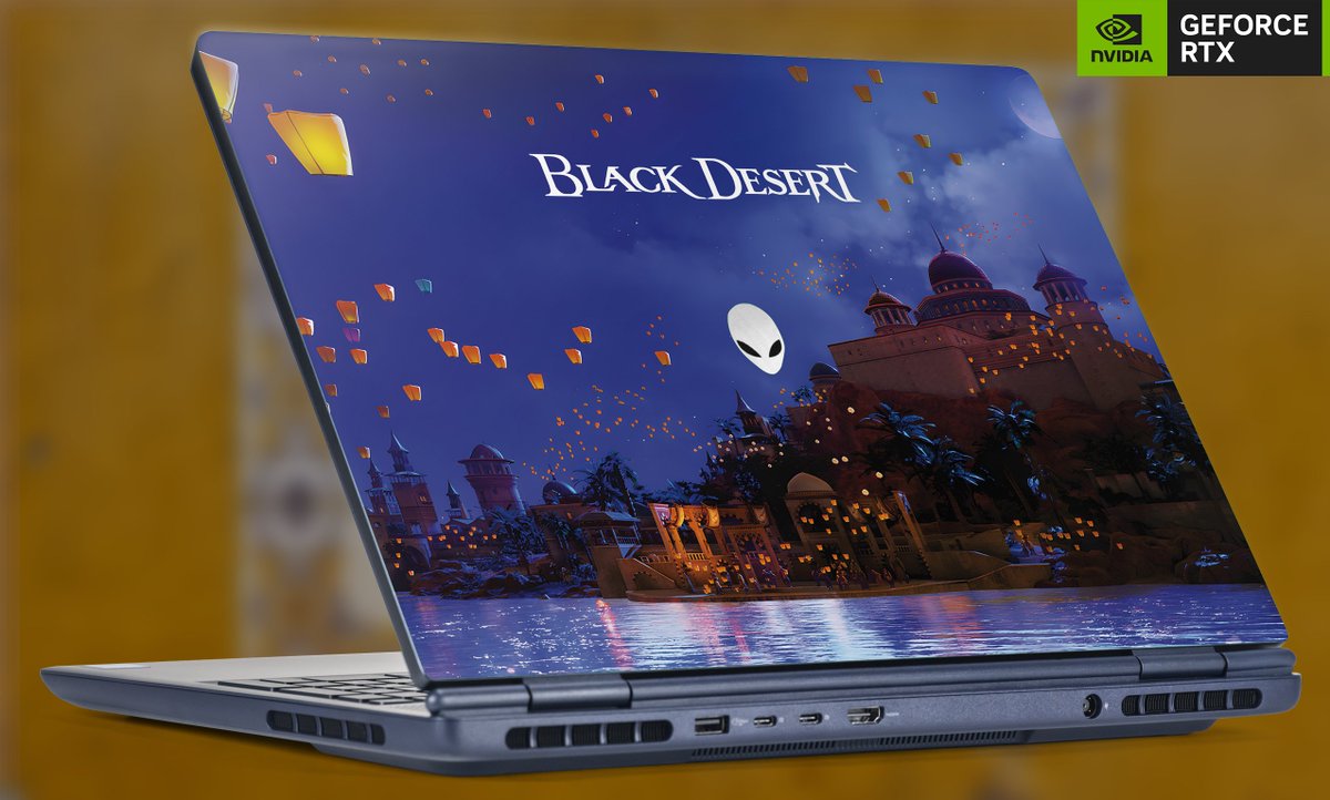 NewsBlackDesert's tweet photo. Check out this Valencia-themed @Alienware 16 Aurora Gaming Laptop. 😍

Alienware gratiously provided this laptop for our Voice of Adventurers 2026 event, held this Sunday in Sevilla, Spain. ☀️ https://t.co/UVU6kVCVWp