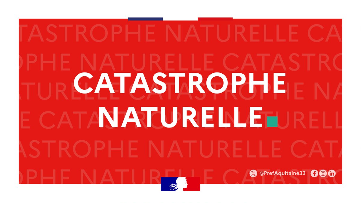 PrefAquitaine33's tweet photo. #CATNAT | Reconnaissance de l'état de catastrophe naturelle pour la commune de Bourg au titre du phénomène « mouvements de terrains » pour la période du 1er août 2024 au 11 juillet 2025.
En savoir plus sur https://t.co/cD21rqW4ow https://t.co/gSgAMqhyFq