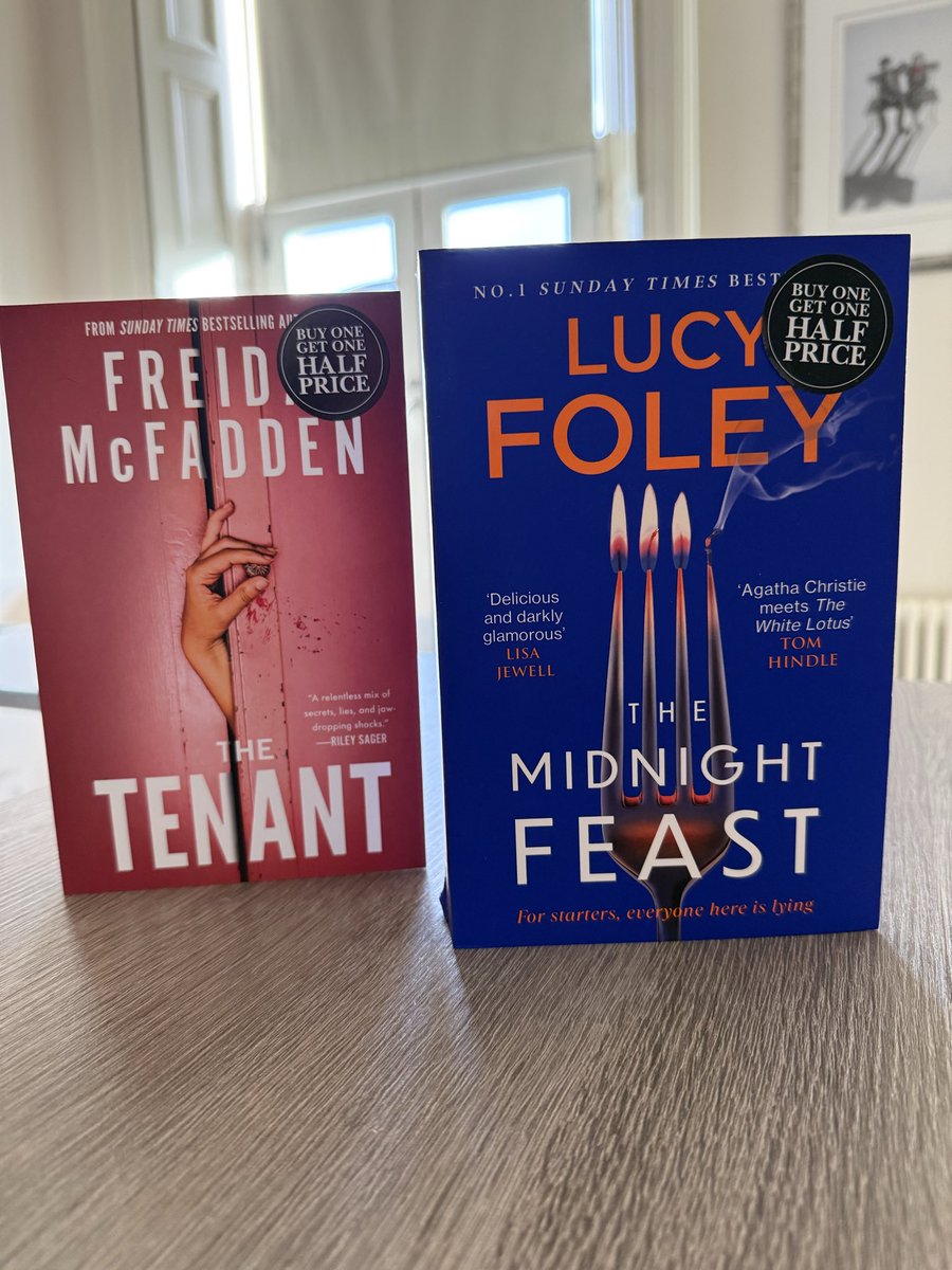 It's <a href="/WorldBookDayUK/">World Book Day UK 📚</a> next Thursday. Take an hour (or two) of unadulterated 'me time' to read a book. I'm currently reading 'The Midnight Feast' by the wonderfully talented <a href="/lucyfoleytweets/">Lucy Foley</a> with ‘The Tenant’ waiting in the wings <a href="/Freida_McFadden/">Freida McFadden</a>
