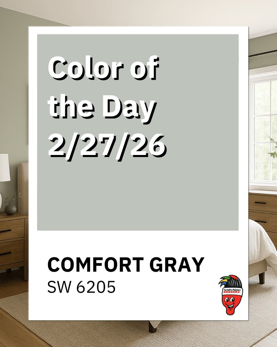 CertaPro_'s tweet image. Bristles says:
“Calm, cozy, and effortlessly stylish.”

#ColorOfTheDay #BristlesSays #ComfortGray #SW6205 #SherwinWilliams #CertaProPainters #ColumbusOH #InteriorPainting #NeutralColors #ColumbusHomes #PaintingCompanyColumbus