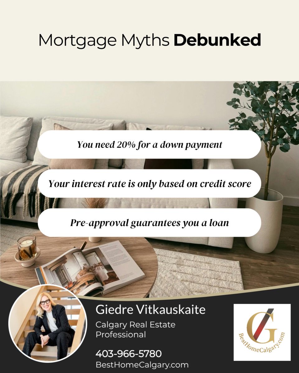 giedvita's tweet image. Let’s bust some mortgage myths:
✅ Low down payment options exist
✅ Rates depend on more than credit
✅ Pre-approval isn’t final

Knowledge = power when buying a home!

#mortgagetruths #homeownership #financialsavvy #homebuying