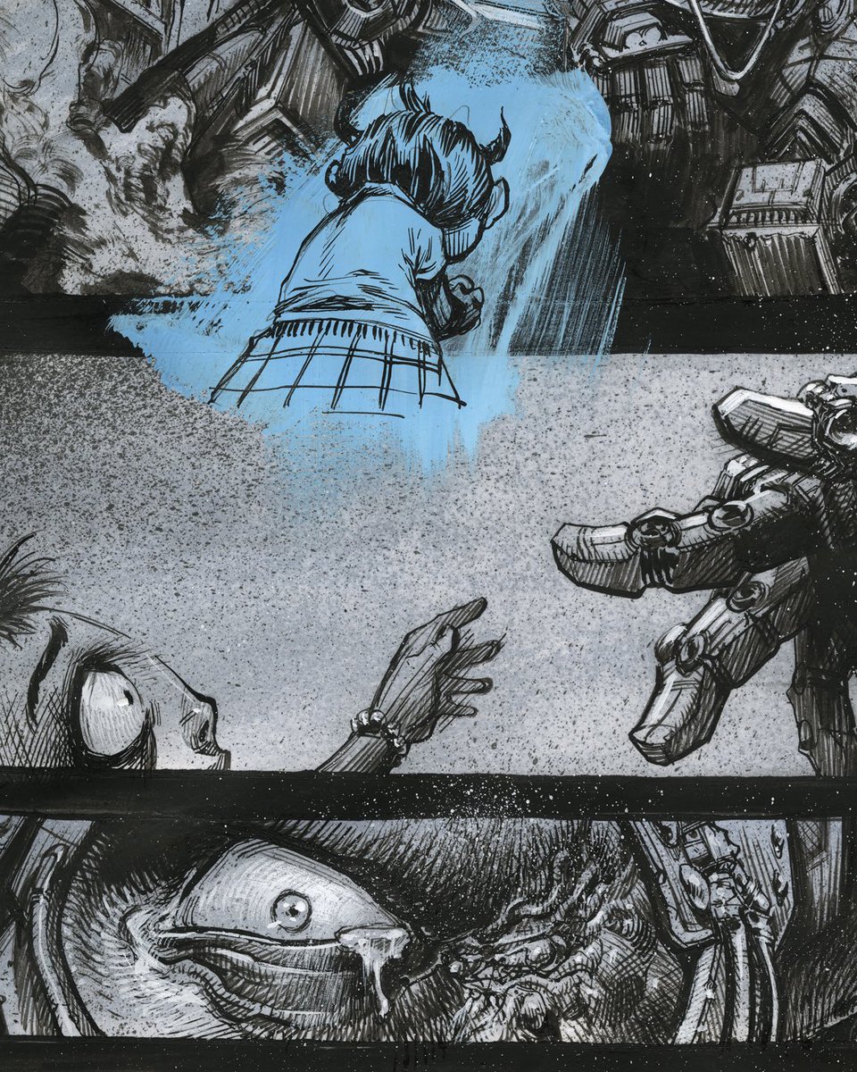 WAYSHAK's tweet photo. METAL HURLANT no18 is in stores now!  

I illustrated the short story HACKS, written by new upcoming talent, Cole Sanders.  It’s all about medical malpractice, because in the future, they still can’t get it right.  

The book is available from @_MetalHurlant https://t.co/phK853qKWw