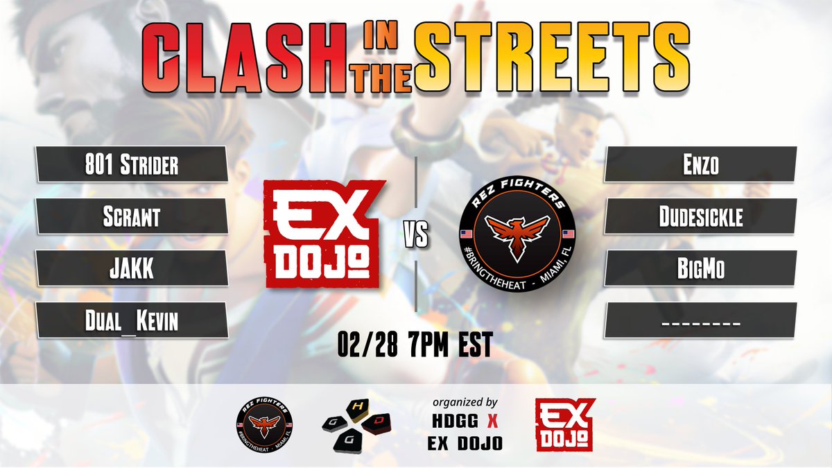 HDGamingGroup's tweet photo. TONIGHT  Clash In The Streets partnered with  @EXdojo @hitboxarcade &amp;  @RezFighters  We Have GRAND FINALS Tonight With

 @EXdojo vs @RezFighters 

Be sure to tune in to HDGamingGroup on Twitch at 7pm est! Link Below!

🎙️ @Tento4_ &amp; @TeamKhrisPlays https://t.co/HSy7pQ5Zuz
