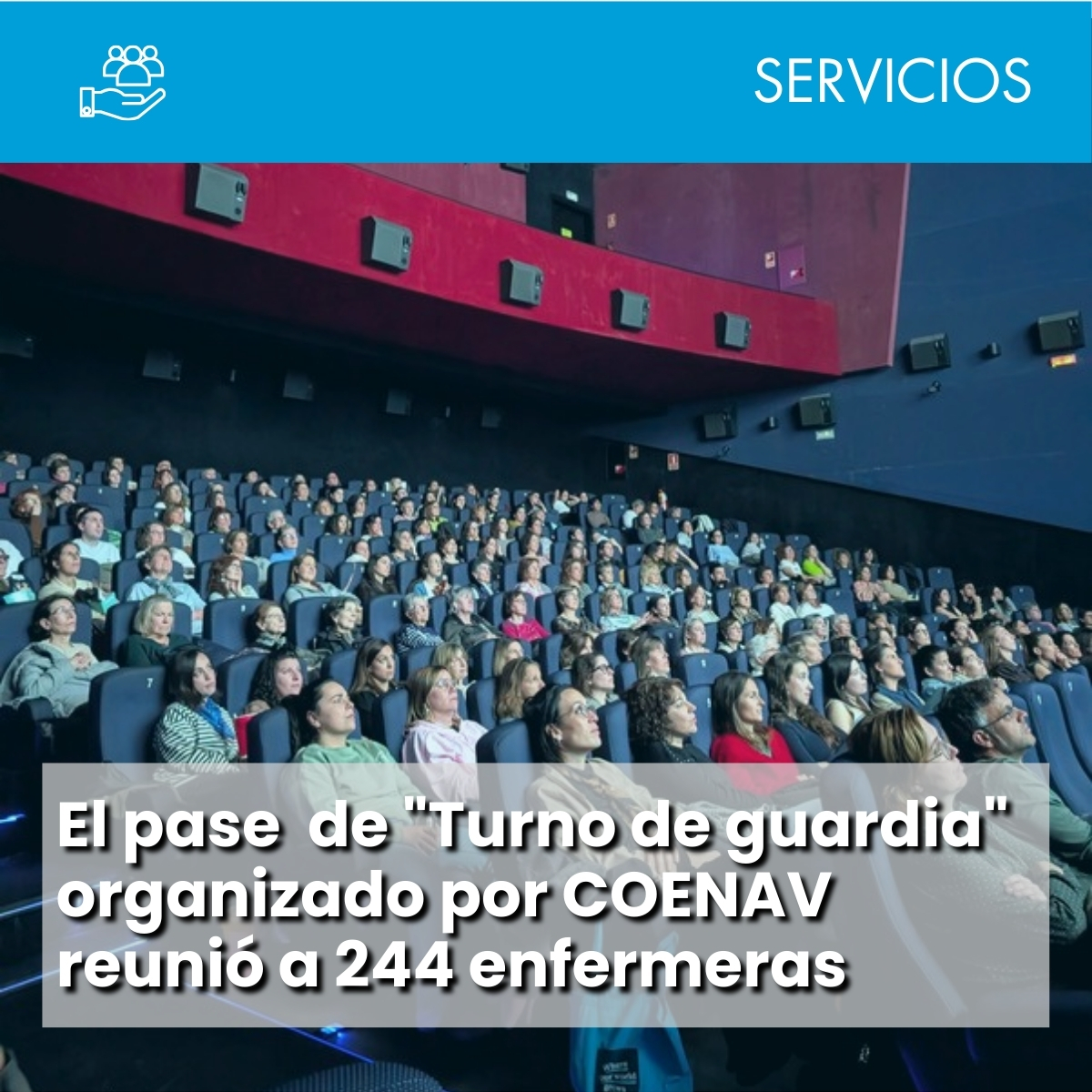 Coenav's tweet photo. Ayer tuvimos sesión de cine en @Itaroa organizada por #COENAV gracias a la iniciativa de @CineYelmo. #Turnodeguardia reivindica la labor de las enfermeras al retratar un turno de tarde estresante y caótico por momentos, que no dejó indiferente a nadie.
👉 https://t.co/I1jMzJ6p07 https://t.co/fnM1udwxEN