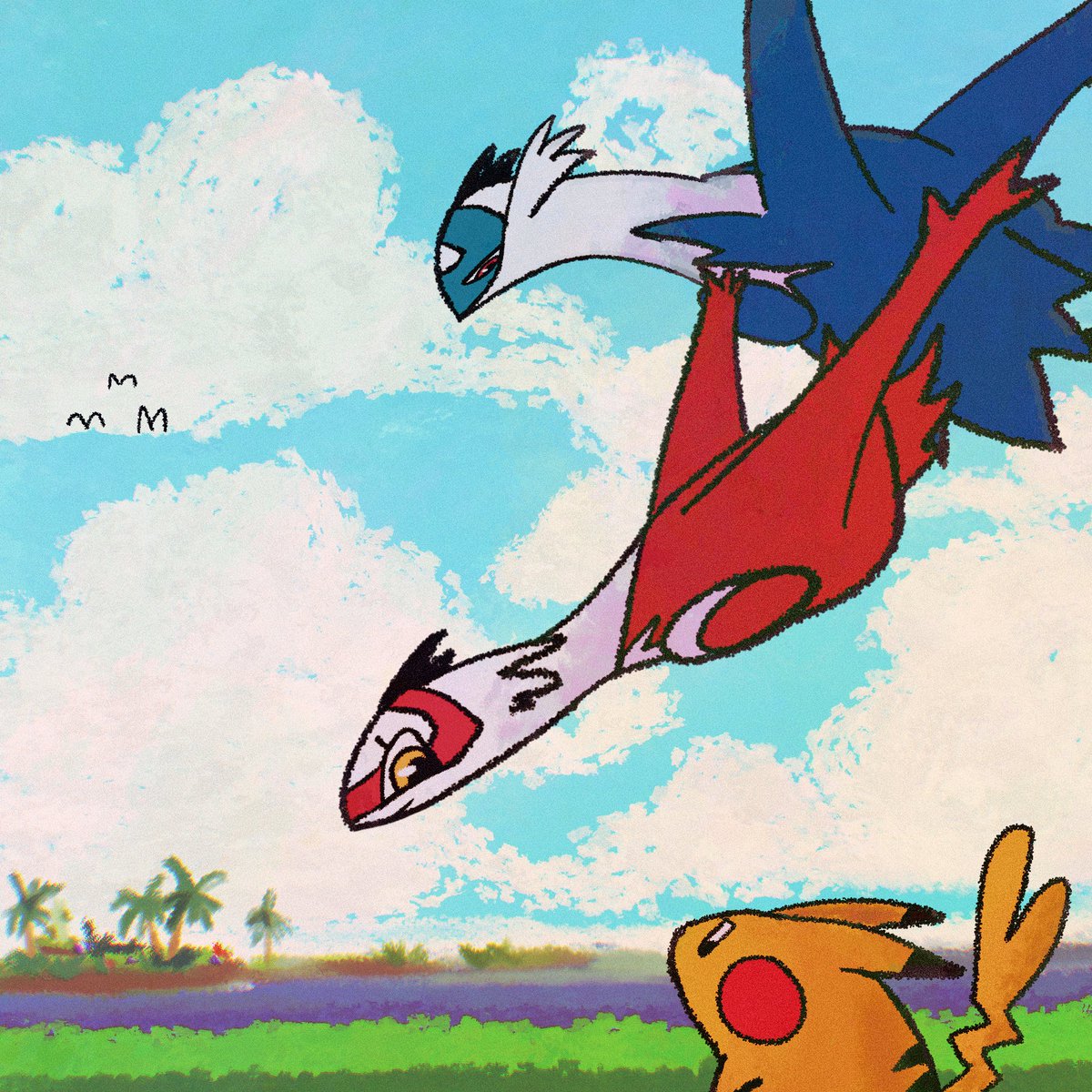 happy pokemon day! this series has impacted my life and art in too many ways to count. i've been drawing pokemon for over 20 years now technically and i've loved every minute of it. this year i wanted to celebrate my fav games in the series. r/s/e will always be special to me. :)