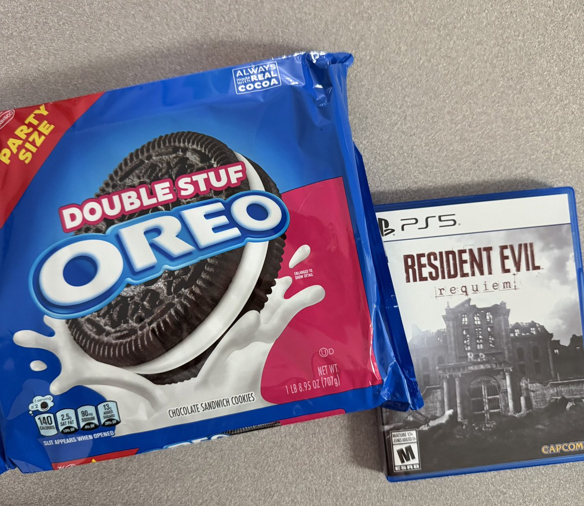 balefulspook's tweet photo. Is there any way to celebrate the release of a new @RE_Games game, staring the legendary @Nik_apostolides than with some Oreos? https://t.co/zyq0GVYsfl