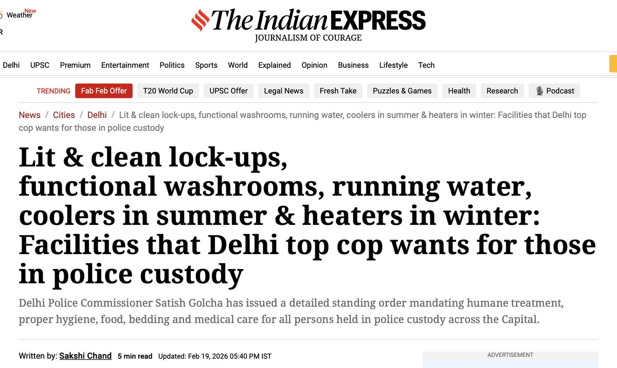 Ad1tyaChauhan's tweet photo. In W.P.(C) 17942/2025 – Aditya Chauhan vs Union of India &amp; Ors. before the Delhi High Court, I sought basic food &amp; sleeping facilities for persons in custody.
Pursuant to proceedings, Delhi Police has now issued an SOP.
A meaningful step toward protecting dignity under Article 21 https://t.co/gHLeFmOSR1