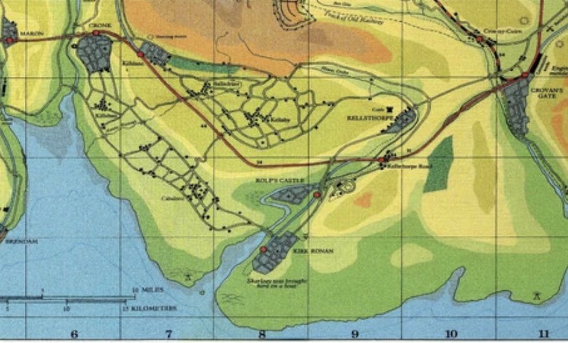 The first thing that really caught my eye when I saw this map was this part of the Main Line between Maron, Kirk Ronan and Crovan’s Gate 

As you can see, this is completely unique and the closest we could get was Frankensteining the road and rail in the section to fit the shape