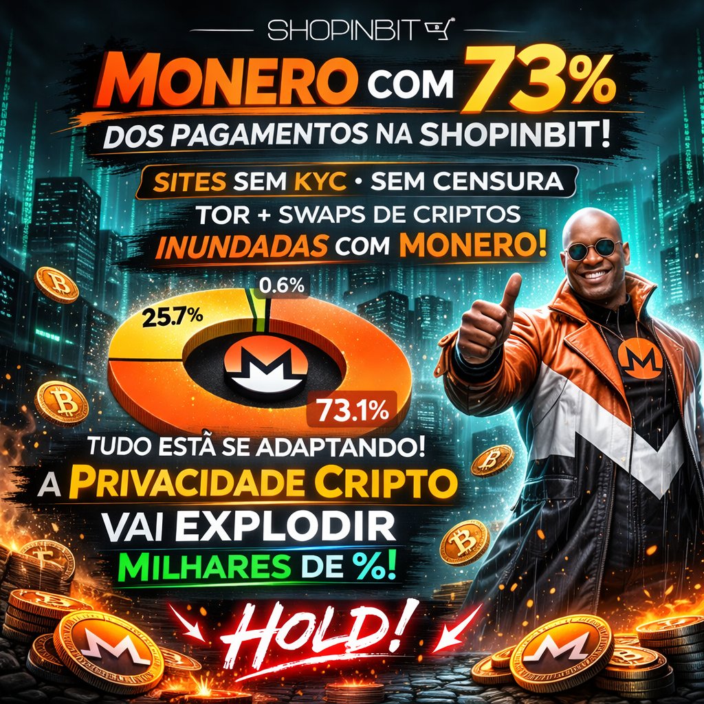 Os maximalistas de Bitcoin tremem muito com isso, pois o Bitcoin passou a explodir quando começaram a usá-lo! Está ocorrendo isso com Monero, e ambientes sem censura e sem KYC estão crescendo, ajudando a XMR a crescer!