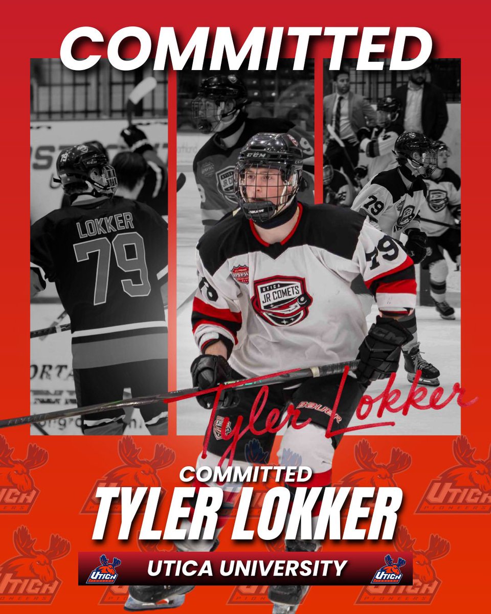UticaJrComets's tweet photo. 🔴⚫️Commitment⚫️🔴

After wearing the Comets sweater at the 18U, Premier, and NCDC levels, Tyler Lokker is taking the next step right here at home.

Congrats to Tyler on his commitment to Utica University for a future season, hard work, loyalty, and development paying off! 🚀🔴⚫️ https://t.co/NdAsUtVPjt